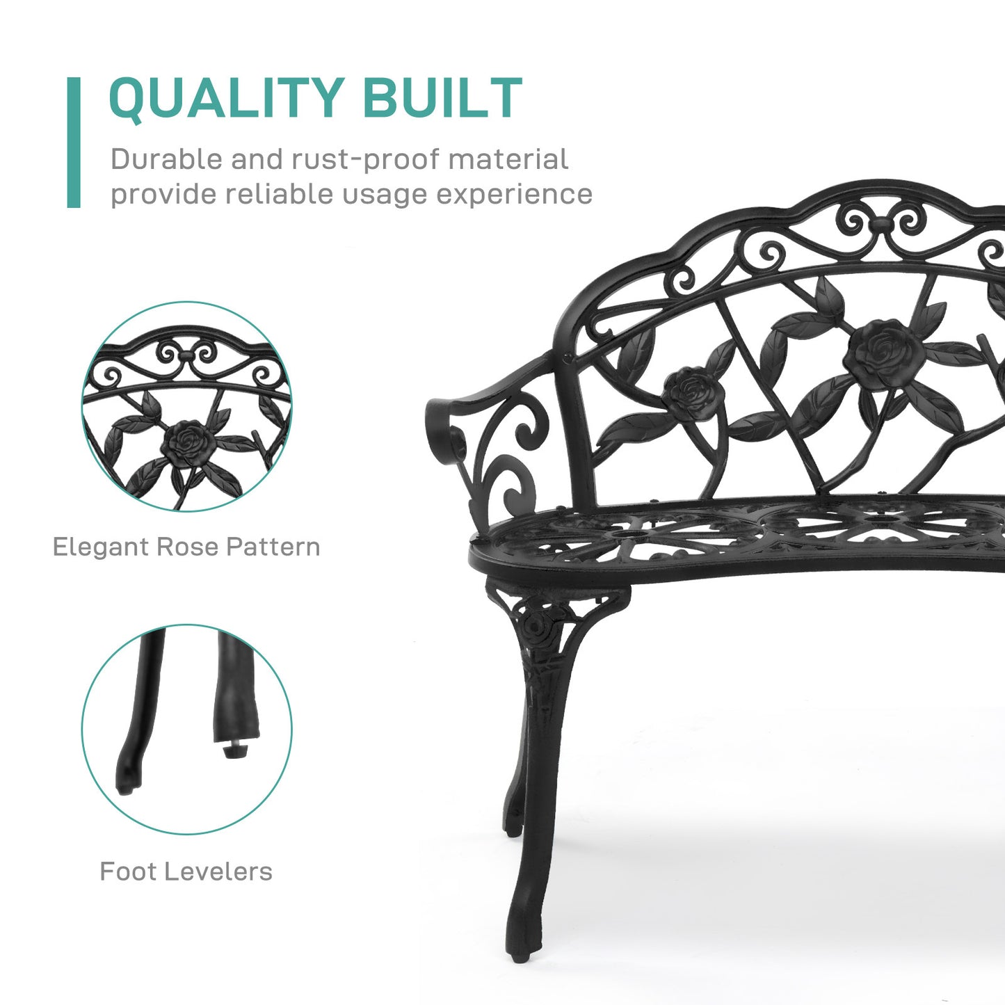 38.5in Rose Type, Courtyard Benches