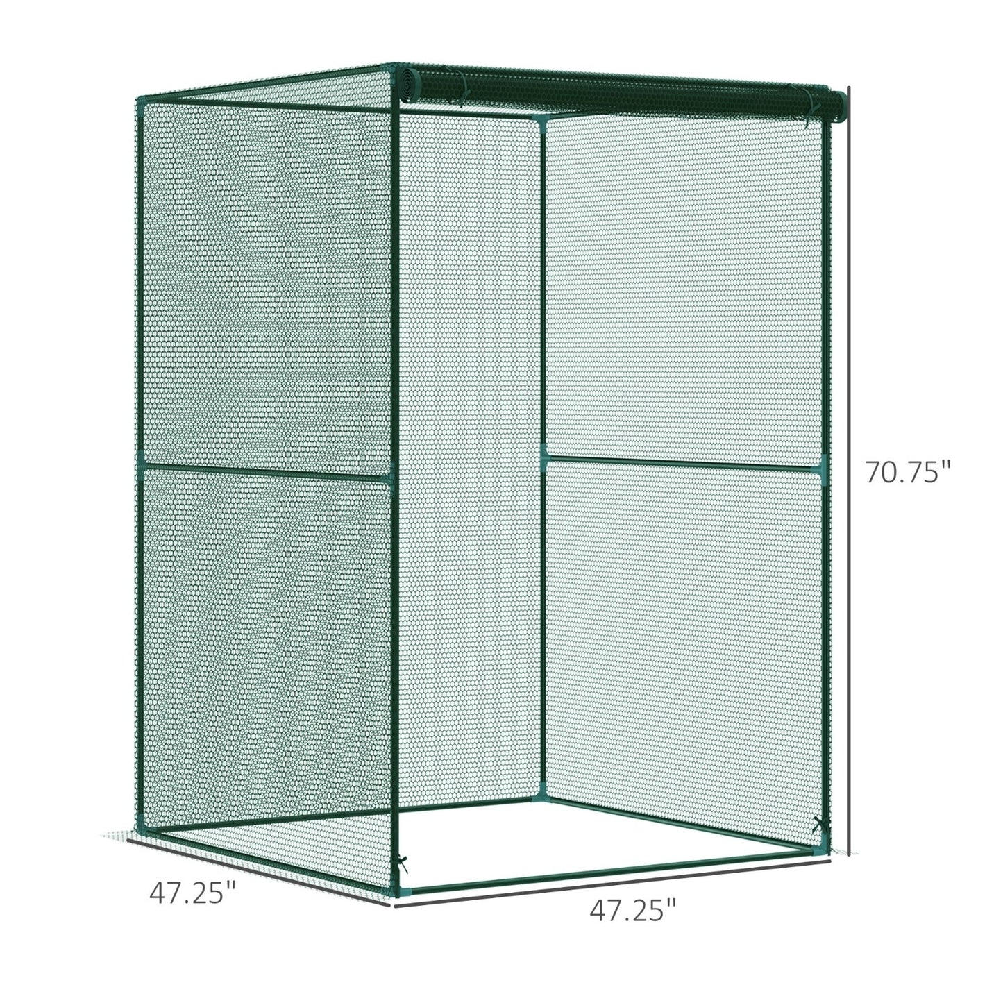 Outsunny 4' X 4' Crop Cage, Plant Protection Tent With Zippered Doors For Vegetable Garden, Backyard