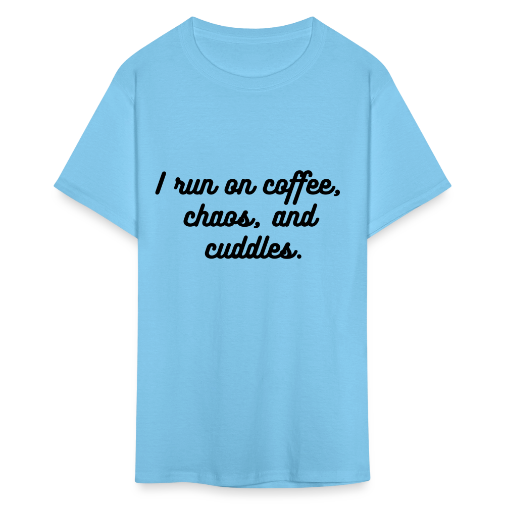 I Run On Coffee Unisex Classic T-Shirt - aquatic blue