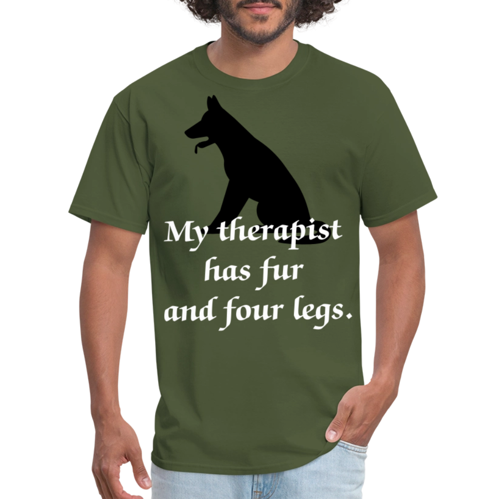 My Therapist Has Fur Dog Unisex Classic T-Shirt - military green