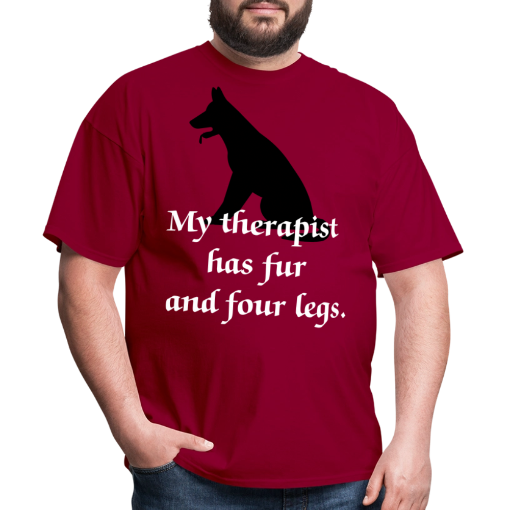 My Therapist Has Fur Dog Unisex Classic T-Shirt - dark red