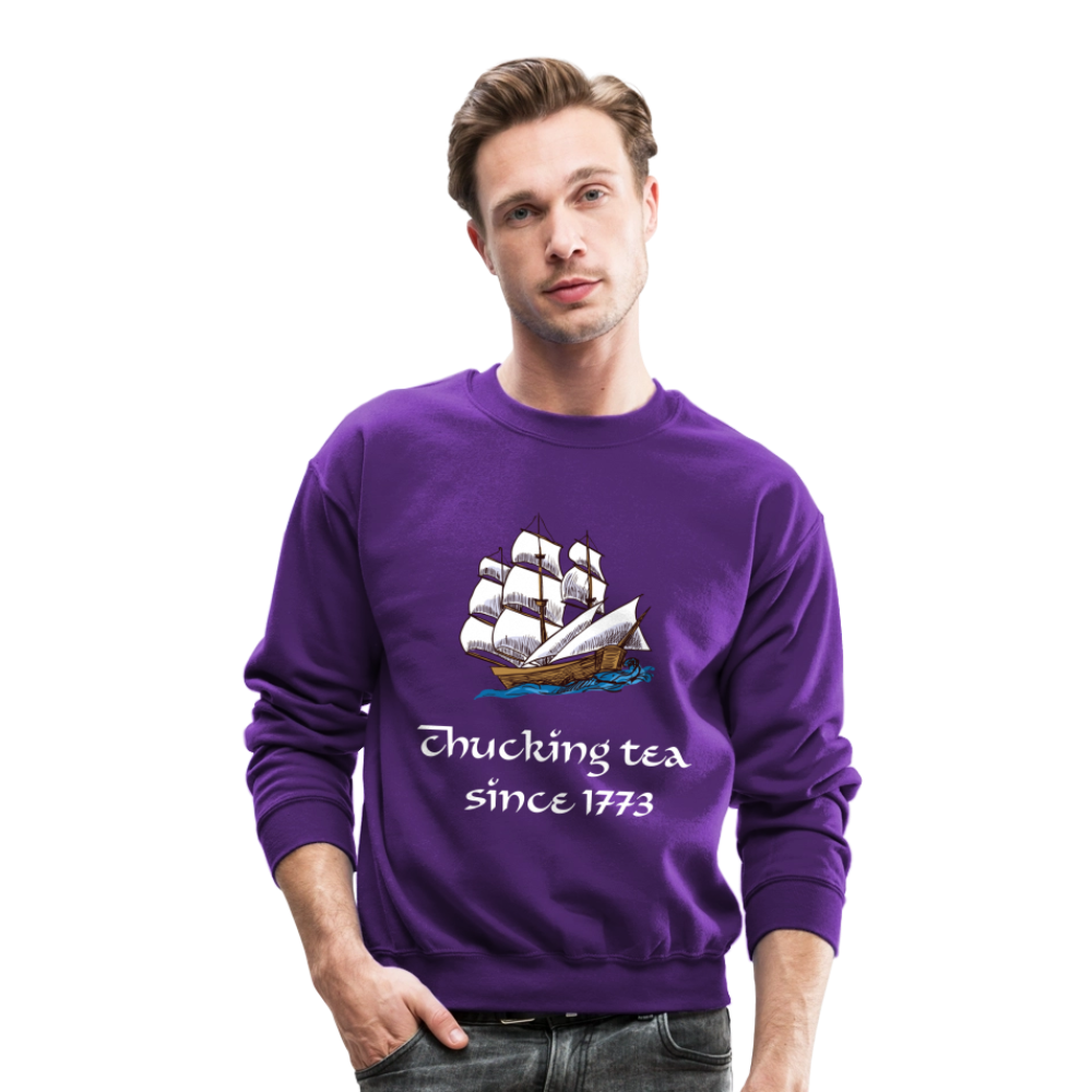 Chucking Tea Crewneck Sweatshirt - purple