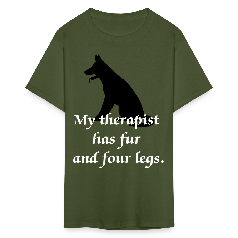 My Therapist Has Fur Dog Unisex Classic T-Shirt - military green