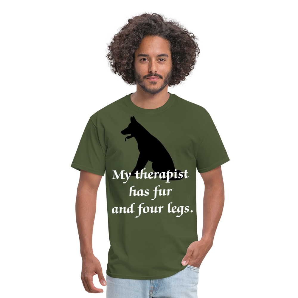 My Therapist Has Fur Dog Unisex Classic T-Shirt - military green