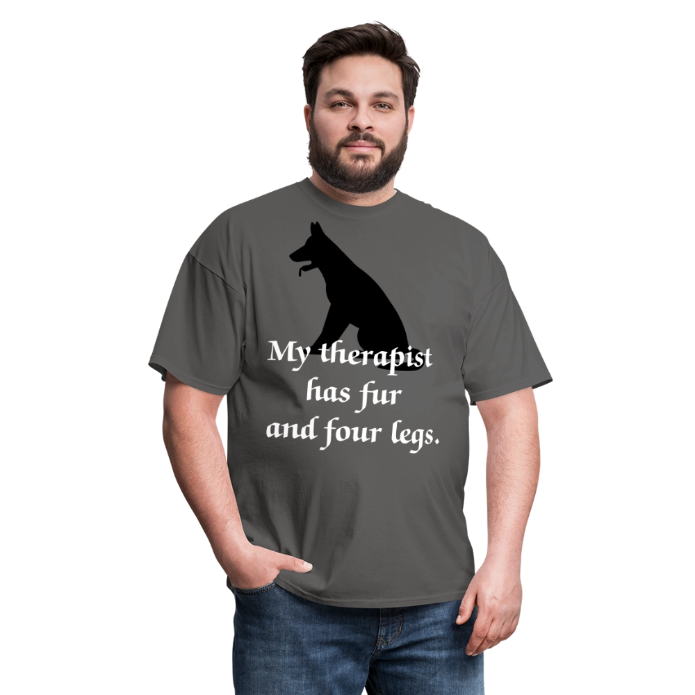 My Therapist Has Fur Dog Unisex Classic T-Shirt - charcoal