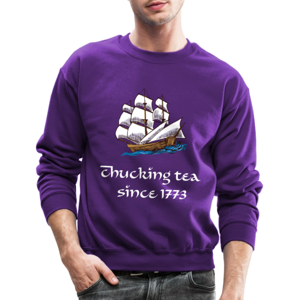 Chucking Tea Crewneck Sweatshirt - purple
