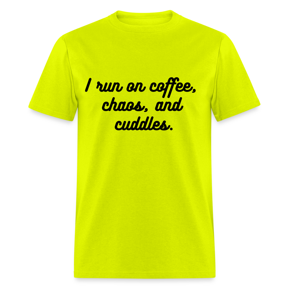 I Run On Coffee Unisex Classic T-Shirt - safety green