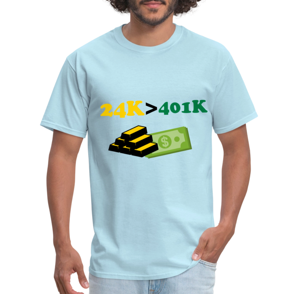 24K is Greater than 401K Unisex Classic T-Shirt - powder blue