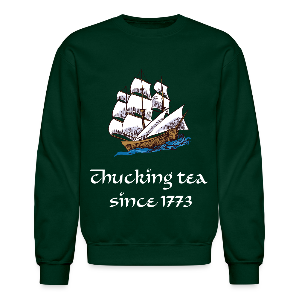 Chucking Tea Crewneck Sweatshirt - forest green