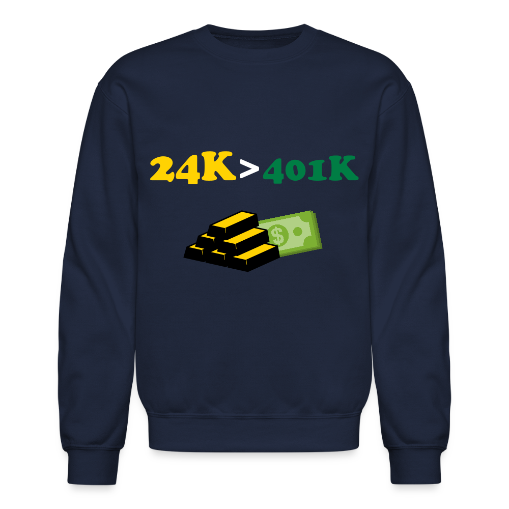 401K is Greater than 401K Crewneck Sweatshirt - navy