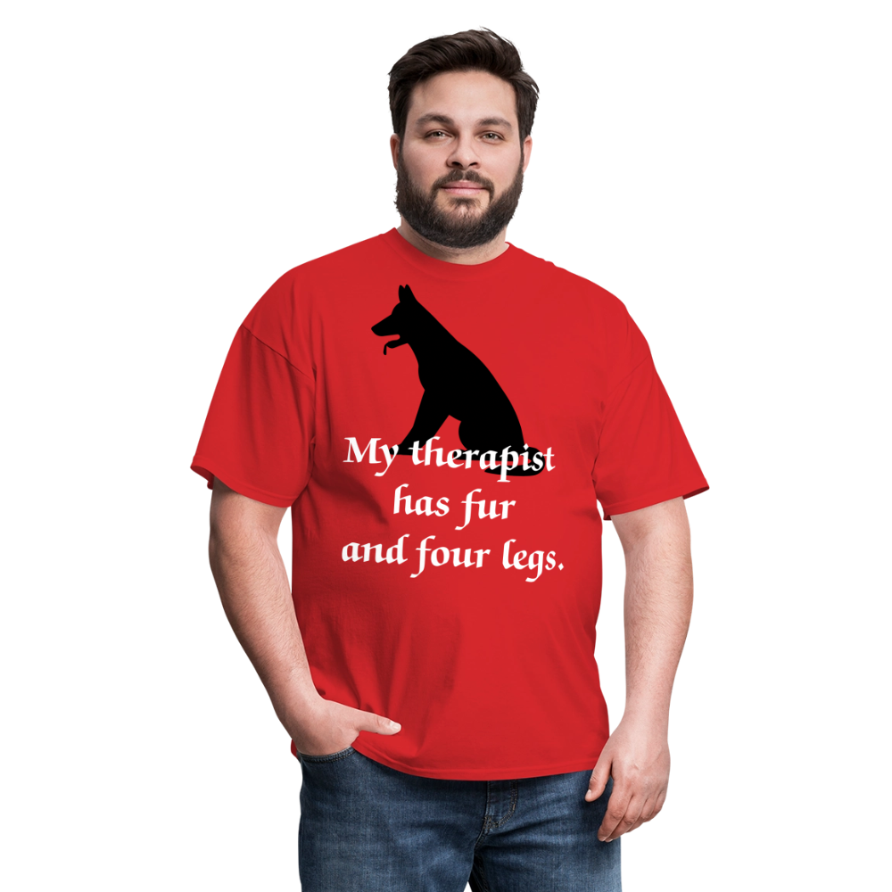My Therapist Has Fur Dog Unisex Classic T-Shirt - red