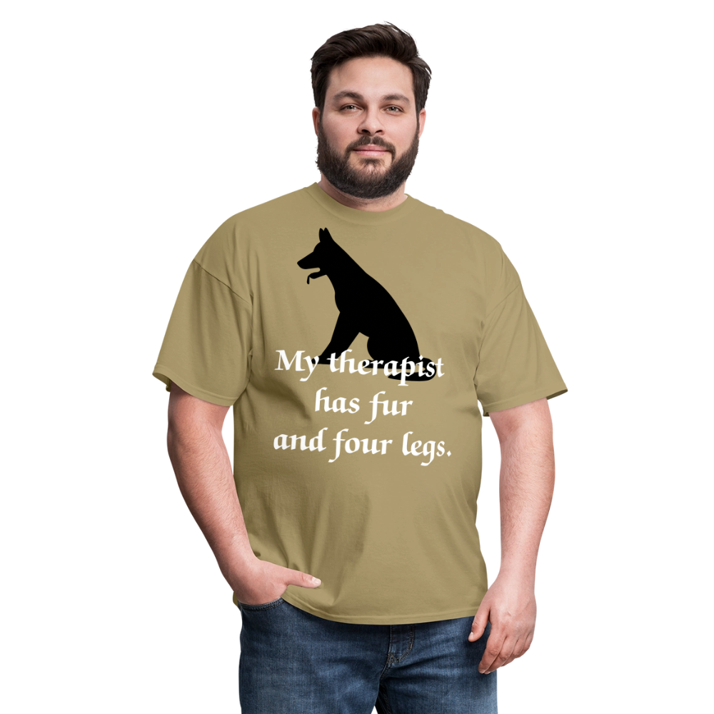 My Therapist Has Fur Dog Unisex Classic T-Shirt - khaki