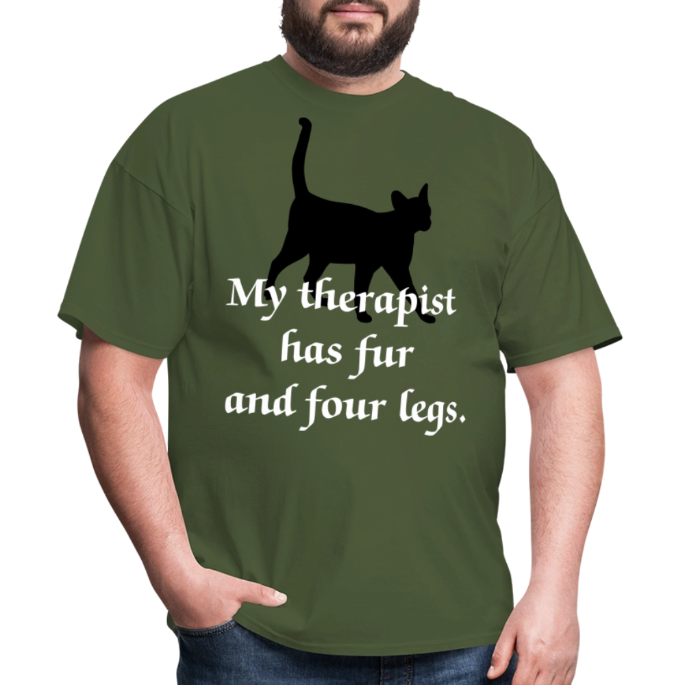 My Therapist Has Four Legs Cat Unisex Classic T-Shirt - military green