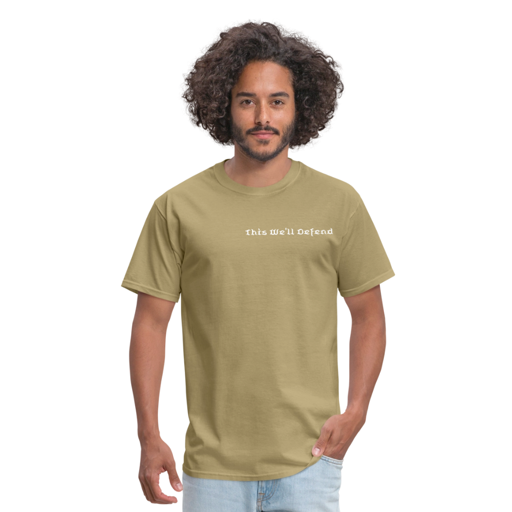 This We'll Defend Army Back Design Unisex Classic T-Shirt - khaki