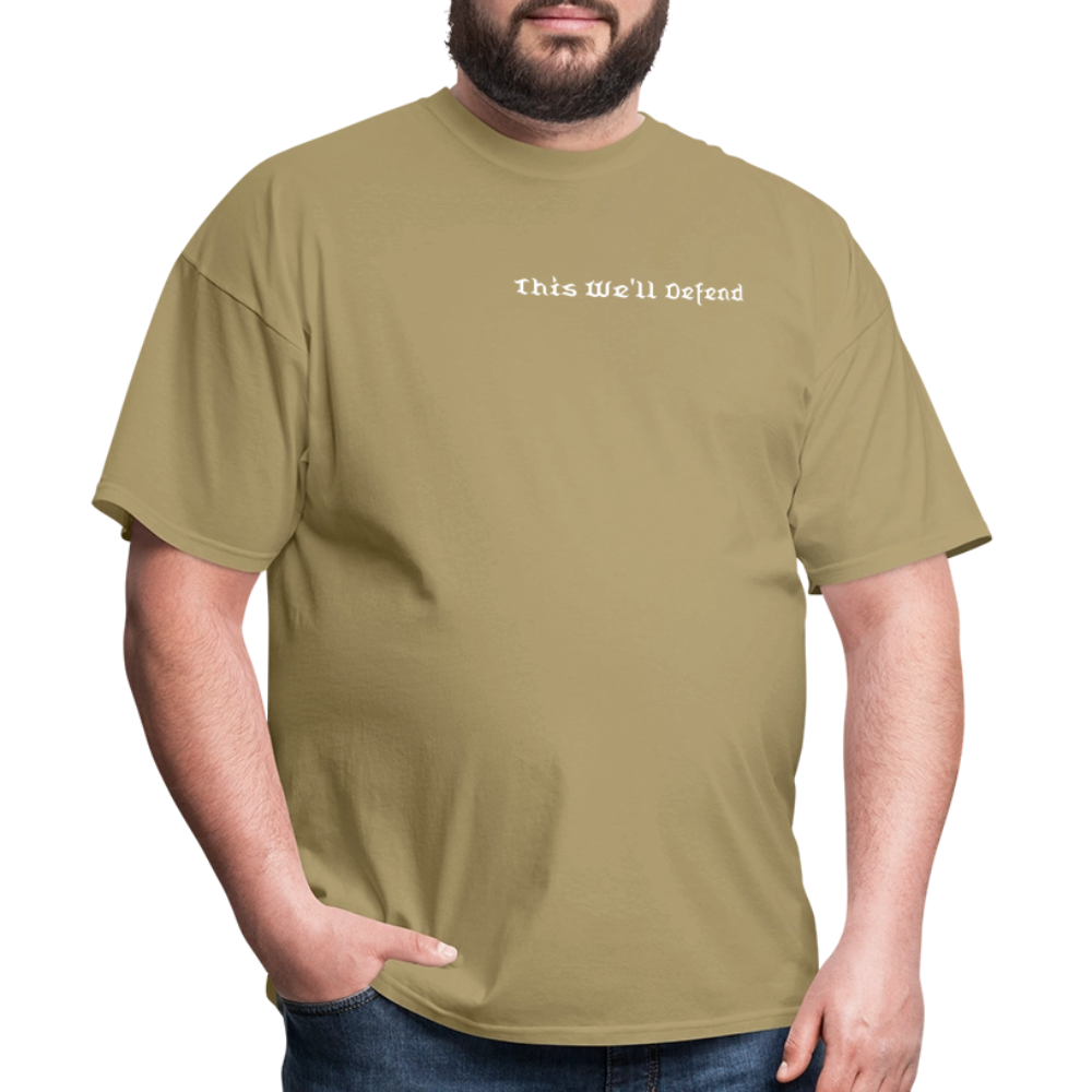 This We'll Defend Army Back Design Unisex Classic T-Shirt - khaki