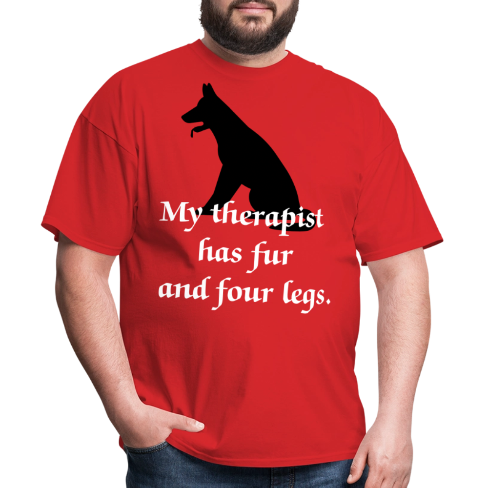 My Therapist Has Fur Dog Unisex Classic T-Shirt - red