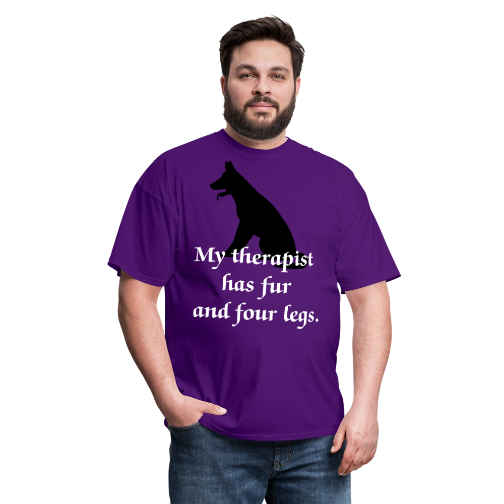My Therapist Has Fur Dog Unisex Classic T-Shirt - purple