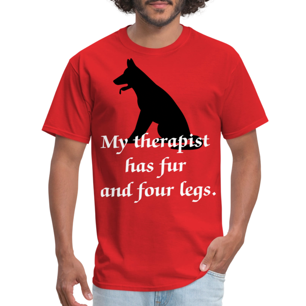 My Therapist Has Fur Dog Unisex Classic T-Shirt - red