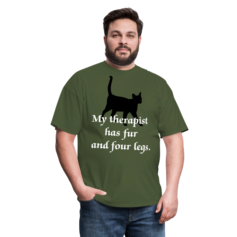 My Therapist Has Four Legs Cat Unisex Classic T-Shirt - military green