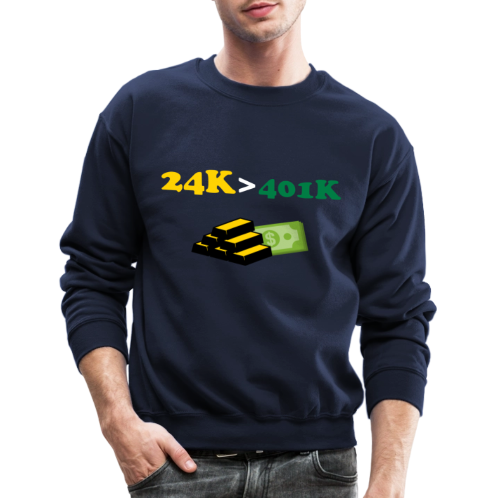 401K is Greater than 401K Crewneck Sweatshirt - navy