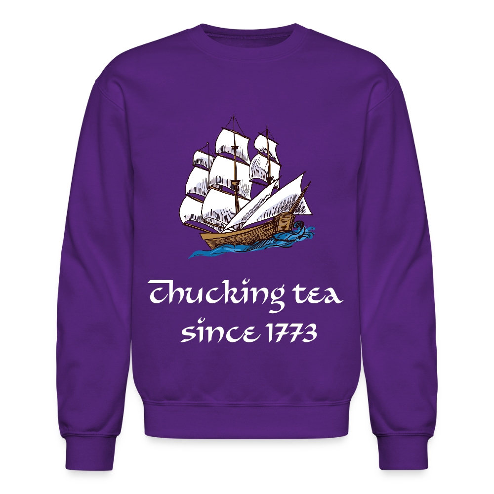 Chucking Tea Crewneck Sweatshirt - purple