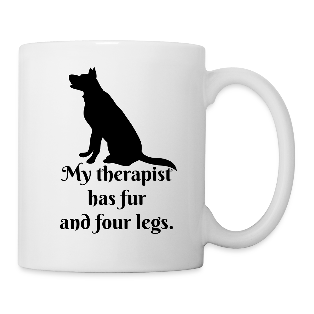My Therapist Has Fur Dog Coffee/Tea Mug - white