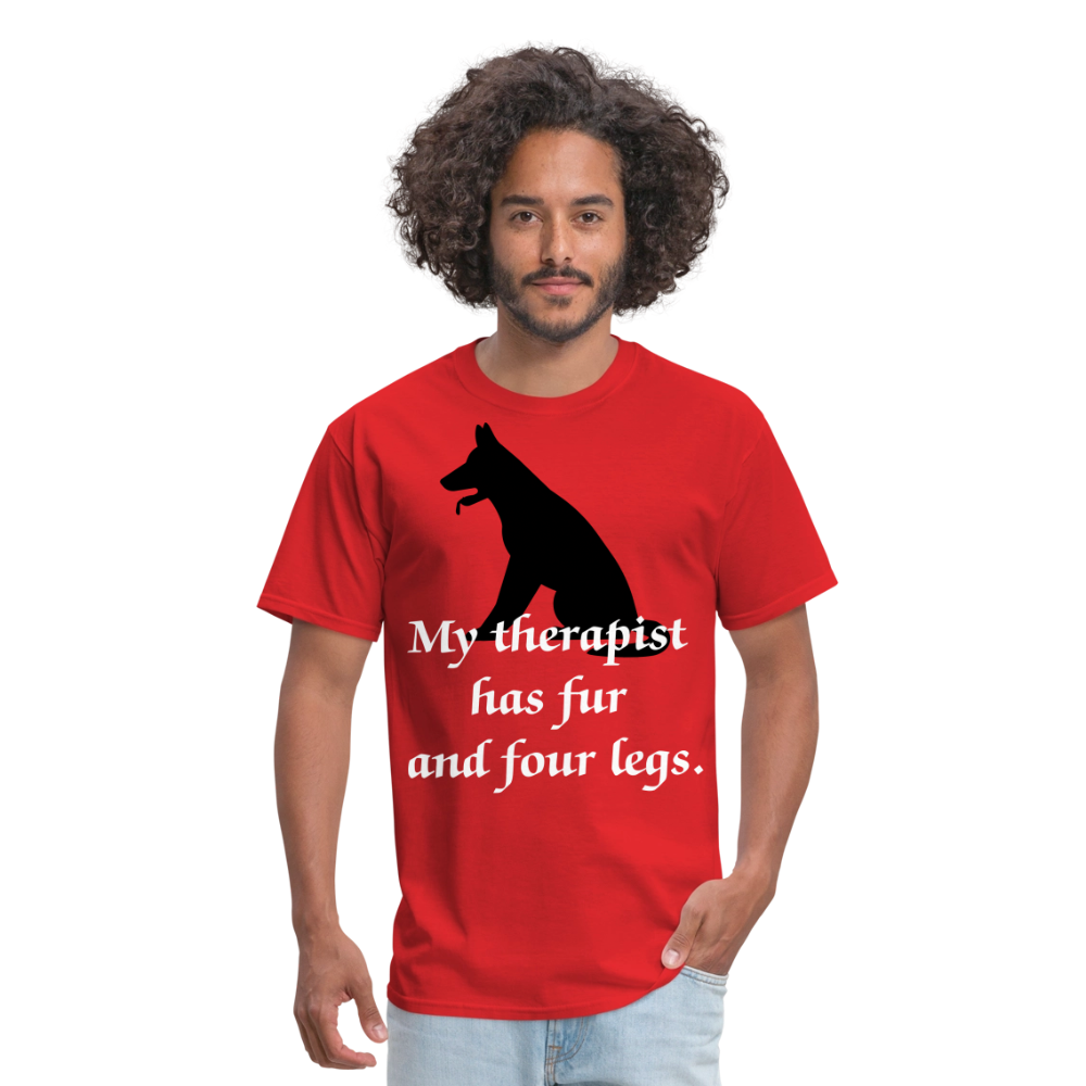 My Therapist Has Fur Dog Unisex Classic T-Shirt - red