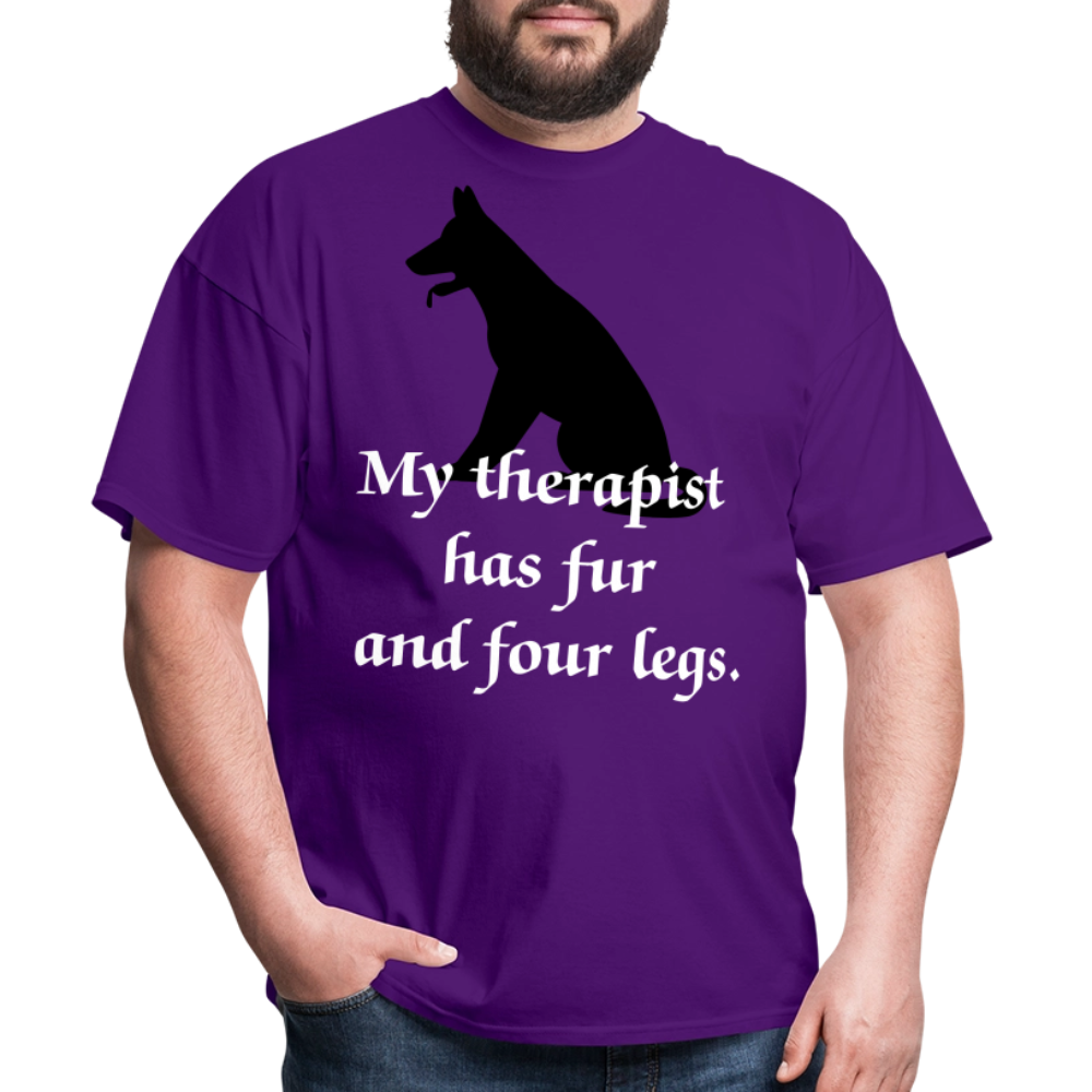 My Therapist Has Fur Dog Unisex Classic T-Shirt - purple