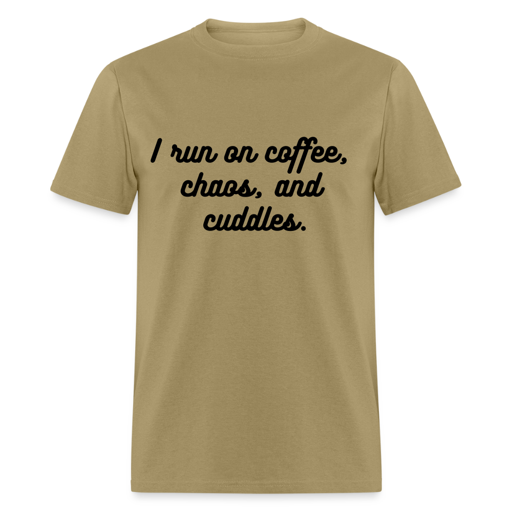I Run On Coffee Unisex Classic T-Shirt - khaki