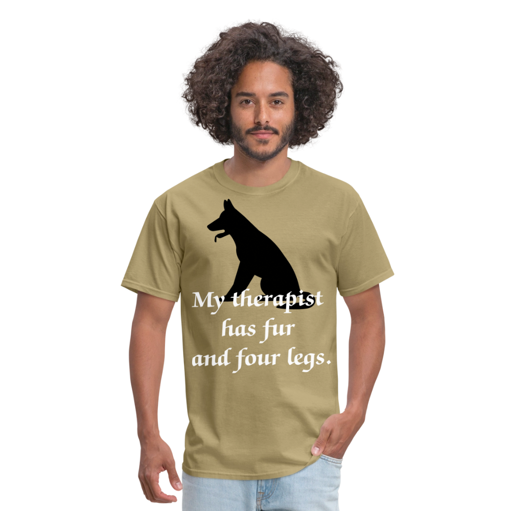 My Therapist Has Fur Dog Unisex Classic T-Shirt - khaki