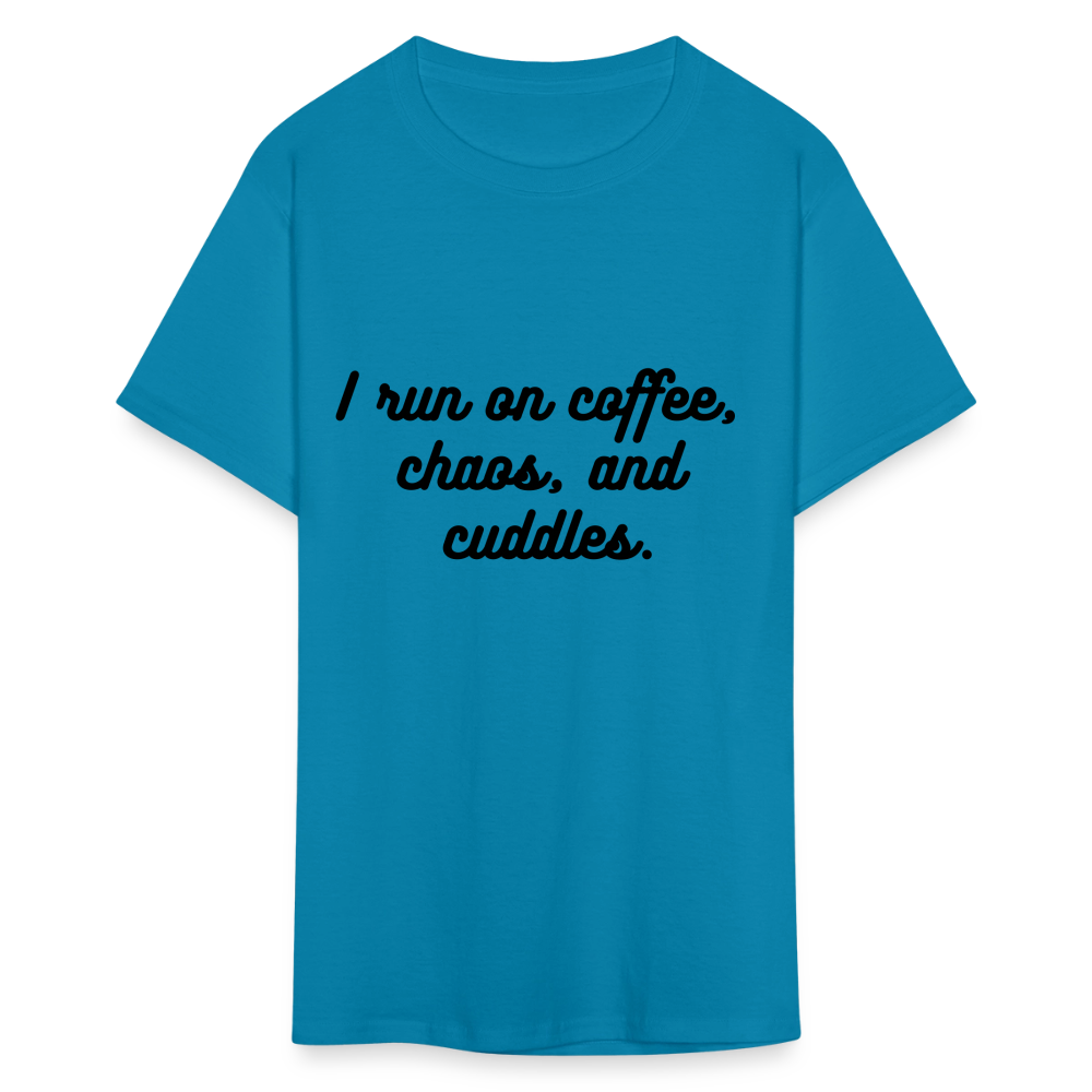 I Run On Coffee Unisex Classic T-Shirt - turquoise