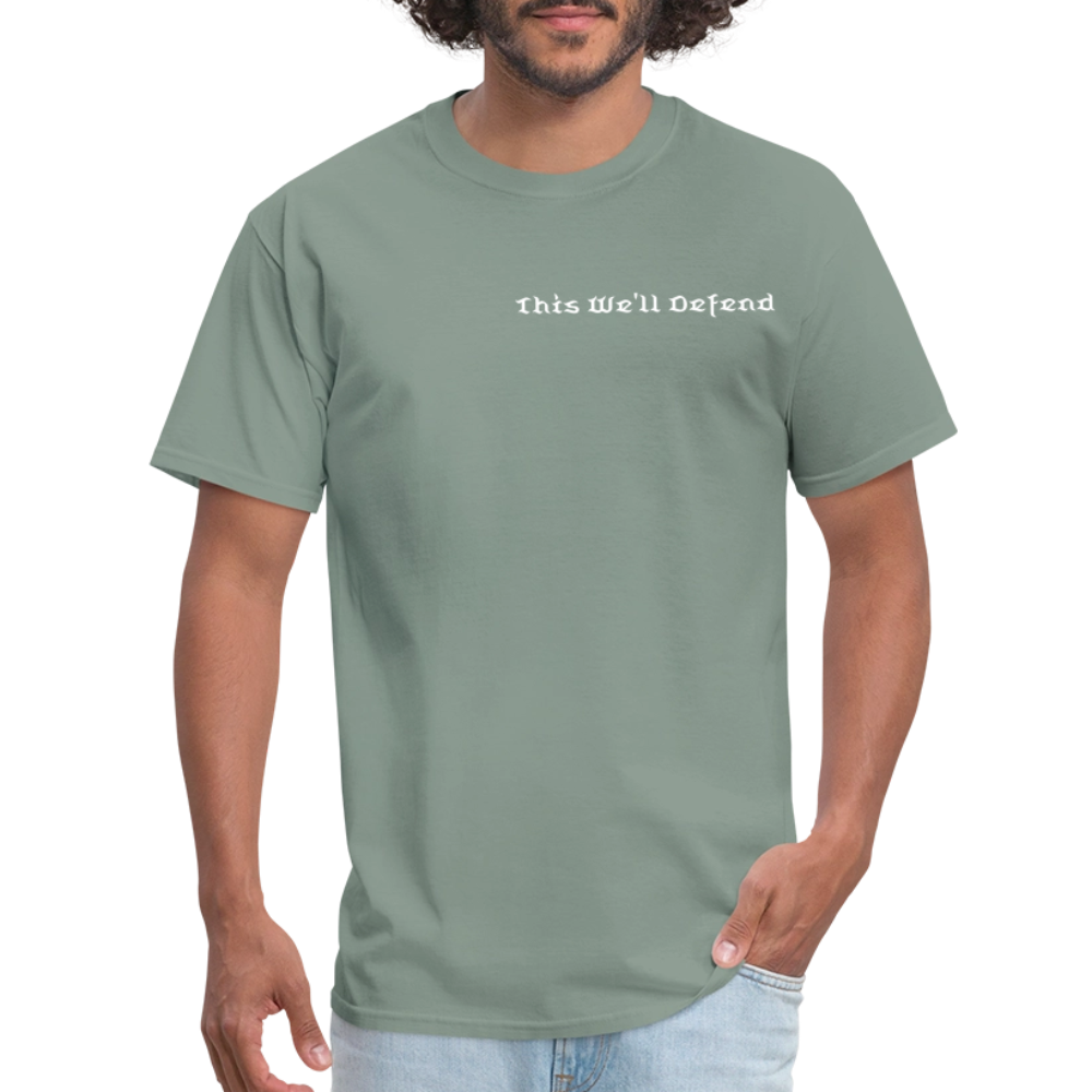 This We'll Defend Army Back Design Unisex Classic T-Shirt - sage