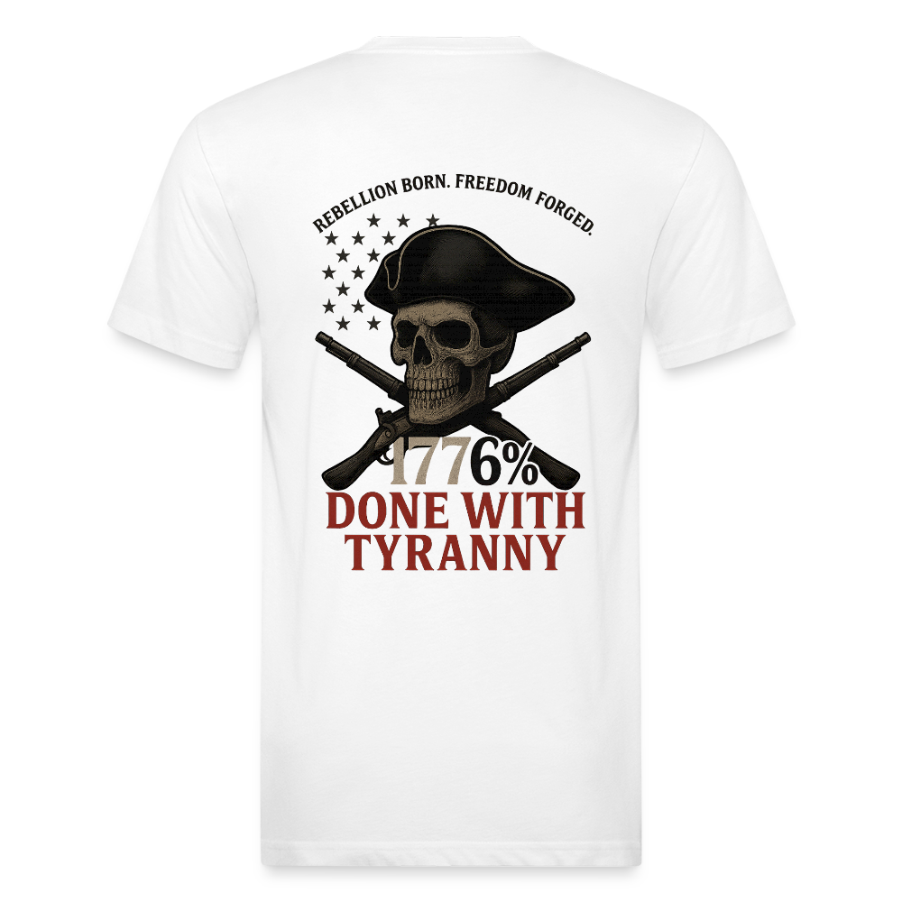 No Chains Just Liberty Fitted Cotton/Poly T-Shirt by Next Level - white