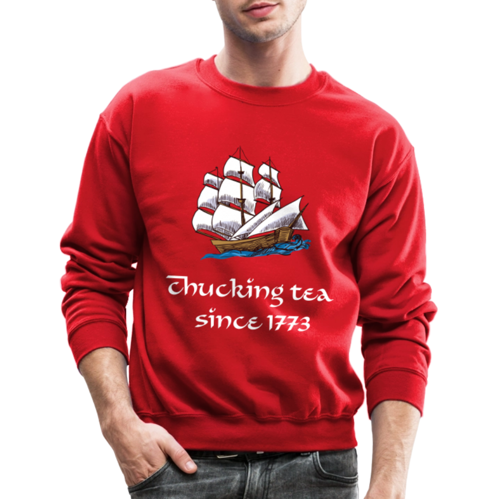 Chucking Tea Crewneck Sweatshirt - red