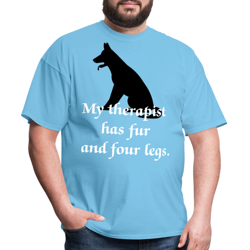 My Therapist Has Fur Dog Unisex Classic T-Shirt - aquatic blue