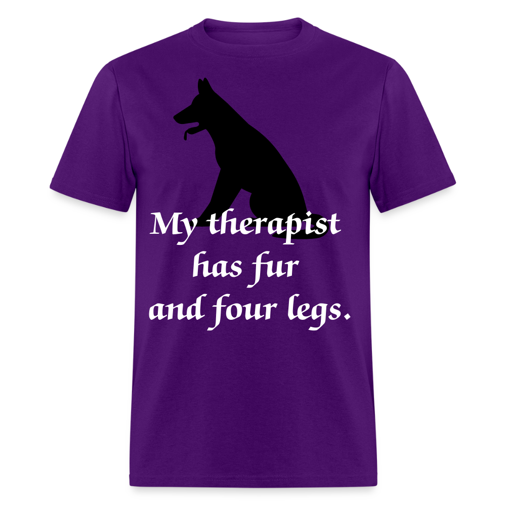 My Therapist Has Fur Dog Unisex Classic T-Shirt - purple