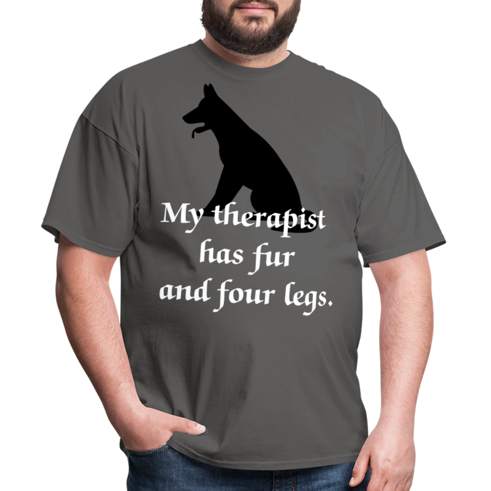 My Therapist Has Fur Dog Unisex Classic T-Shirt - charcoal