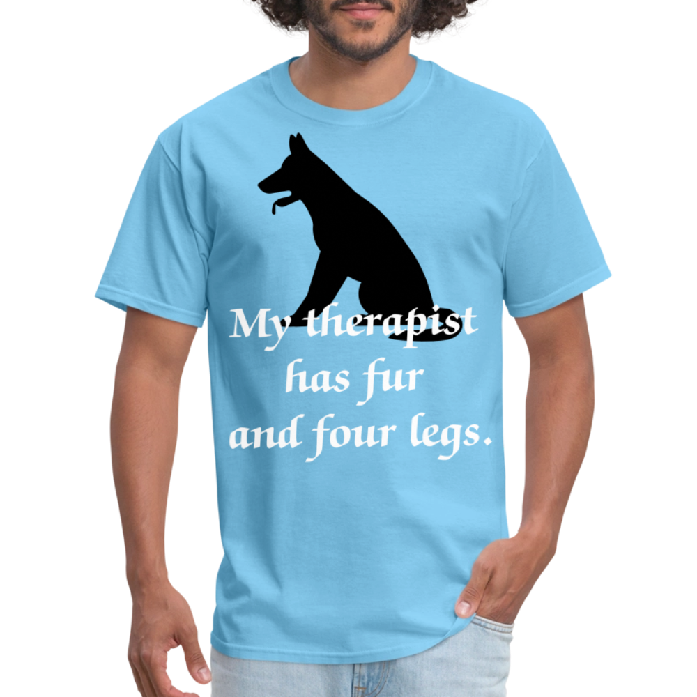 My Therapist Has Fur Dog Unisex Classic T-Shirt - aquatic blue