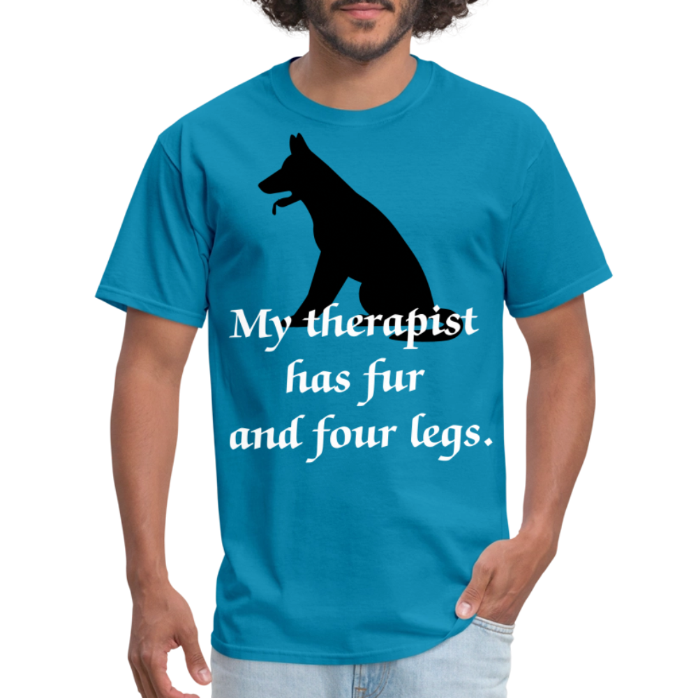 My Therapist Has Fur Dog Unisex Classic T-Shirt - turquoise