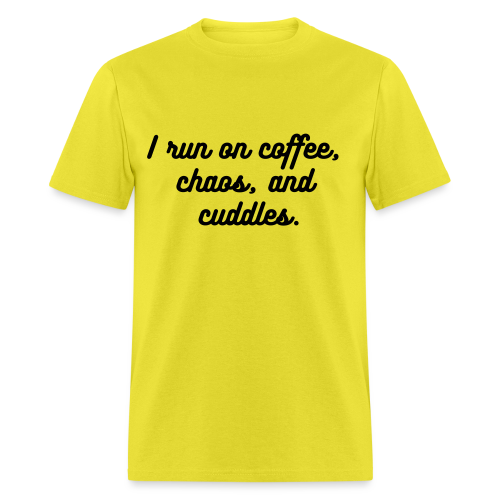 I Run On Coffee Unisex Classic T-Shirt - yellow