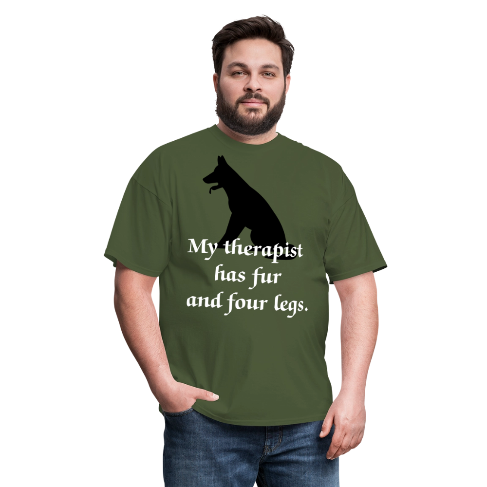 My Therapist Has Fur Dog Unisex Classic T-Shirt - military green