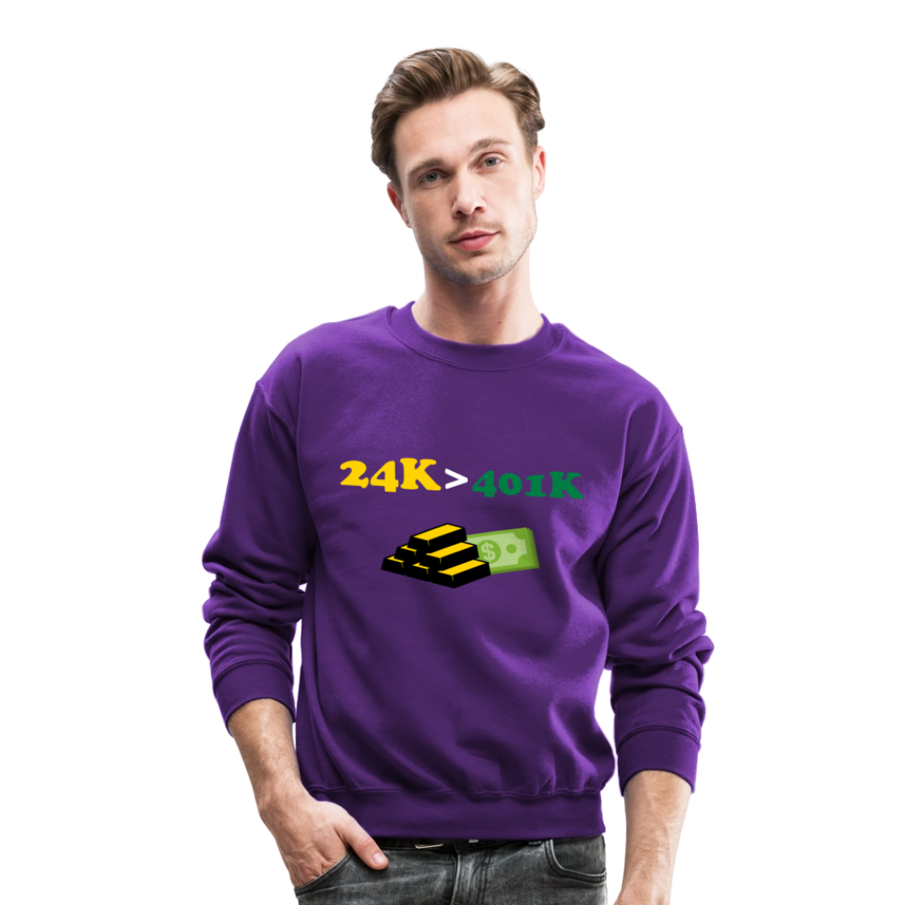 401K is Greater than 401K Crewneck Sweatshirt - purple