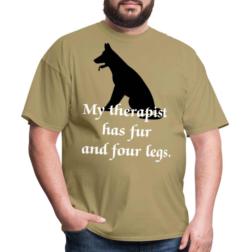 My Therapist Has Fur Dog Unisex Classic T-Shirt - khaki