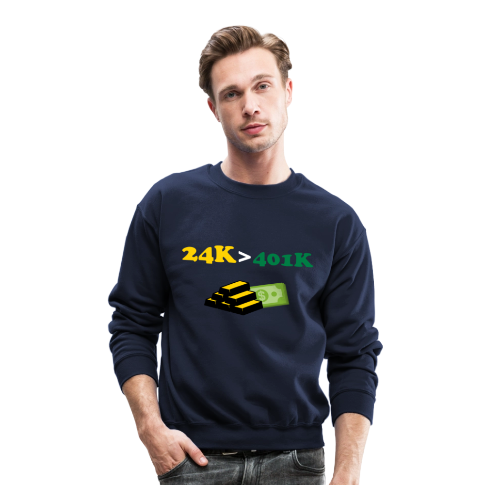 401K is Greater than 401K Crewneck Sweatshirt - navy