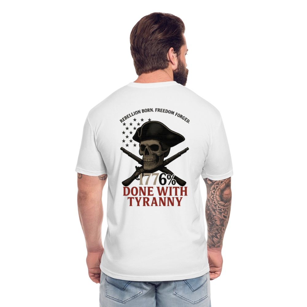 No Chains Just Liberty Fitted Cotton/Poly T-Shirt by Next Level - white