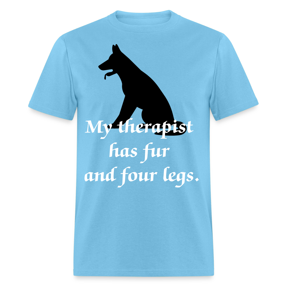My Therapist Has Fur Dog Unisex Classic T-Shirt - aquatic blue