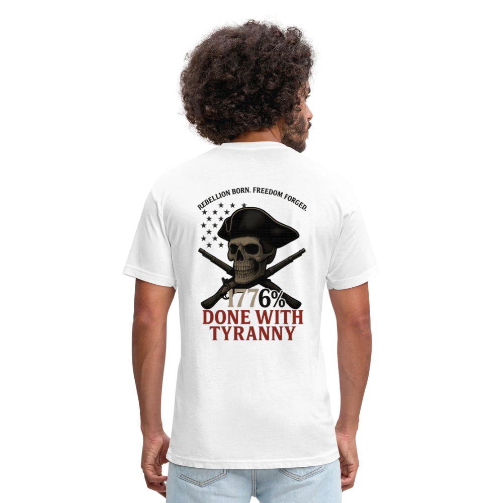 No Chains Just Liberty Fitted Cotton/Poly T-Shirt by Next Level - white