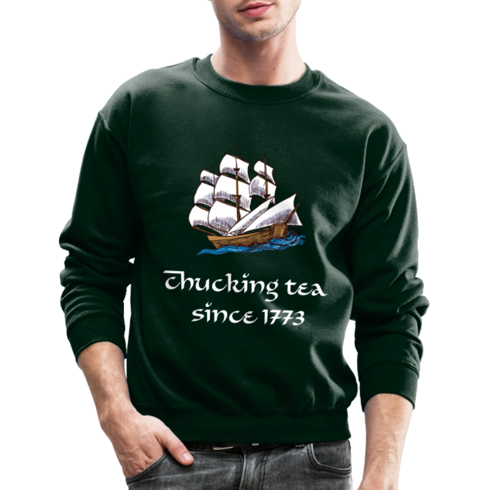 Chucking Tea Crewneck Sweatshirt - forest green