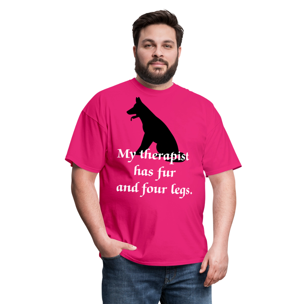 My Therapist Has Fur Dog Unisex Classic T-Shirt - fuchsia