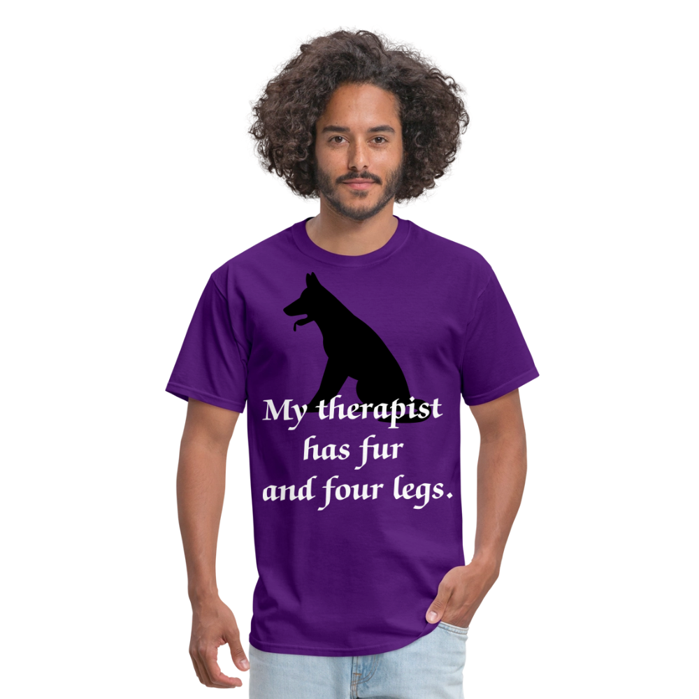 My Therapist Has Fur Dog Unisex Classic T-Shirt - purple